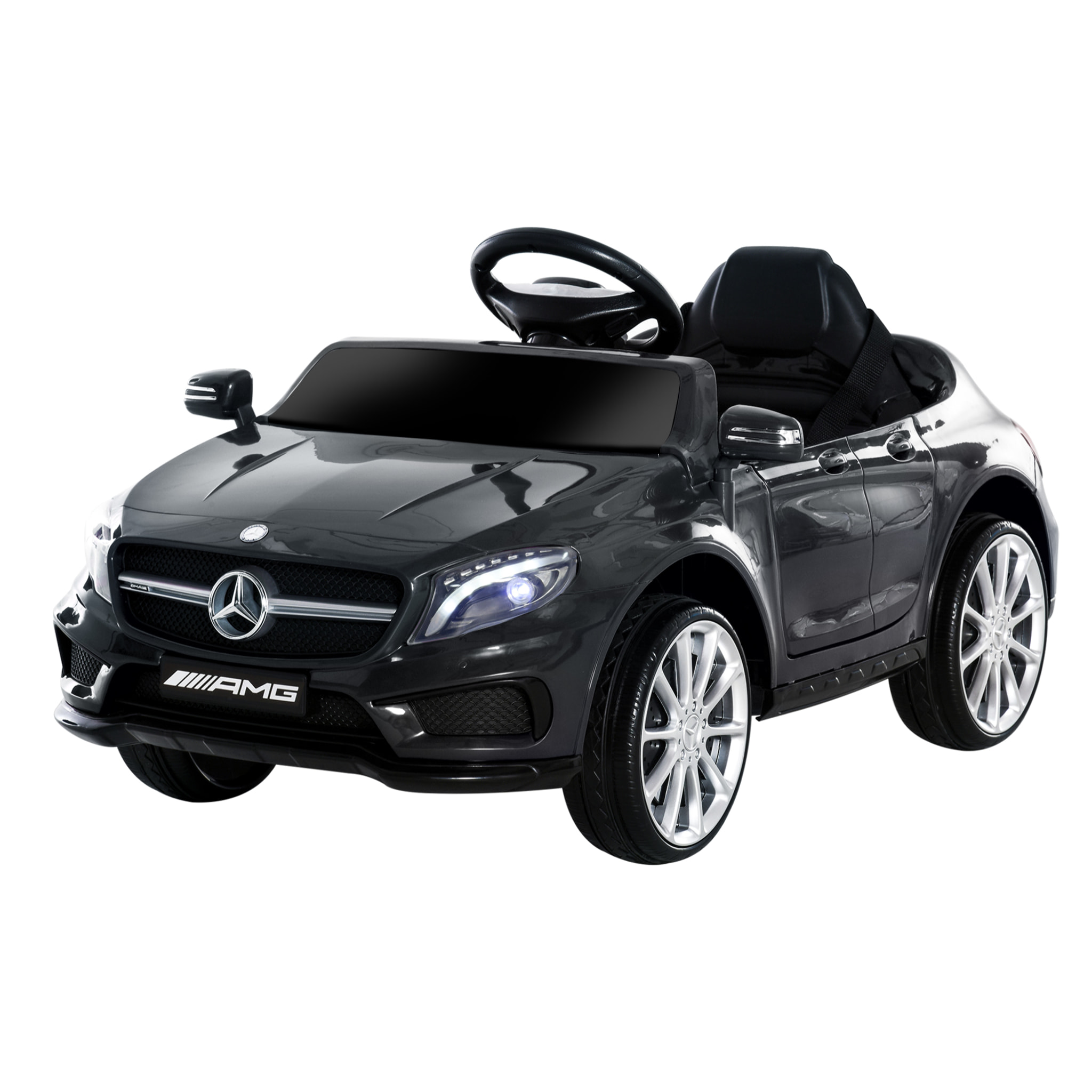 Voiture véhicule électrique enfant 6 V 7 Km/h max. télécommande effets sonores + lumineux Mercedes GLA AMG noir