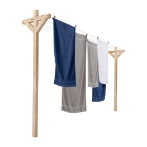 Etendoir à linge extérieur en bois - 12m d'étendage