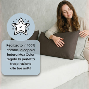 COPPIA FEDERE MAX COLOR, 100% Cotone, Made in Italy - MARRONE