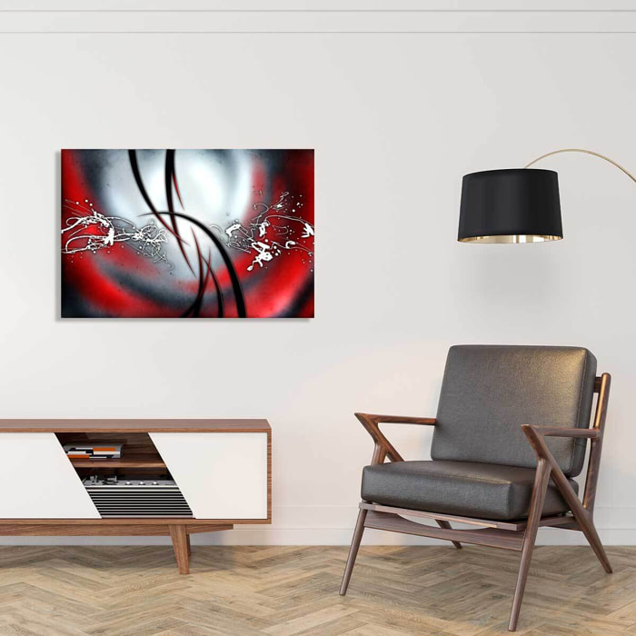 Tableau coloré abstrait le cercle  Toile imprimée