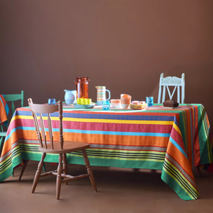 Nappe pur coton motif jacquard multicolore Mille arizona pampa