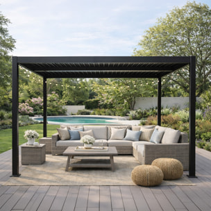 Pergola bioclimatique aluminium et acier lames orientables 3x3m MILL