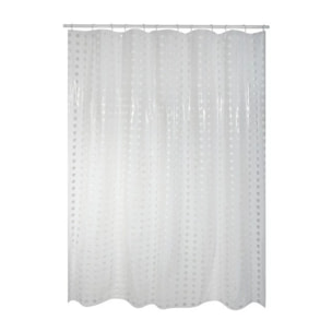 Rideau de douche PVC 180x200cm Blanc - Anneaux inclus MSV