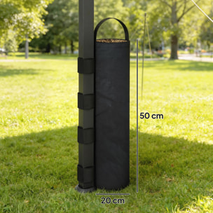 Pack 8 Pesos para Carpas, Bolsas de Pesos Pesas de Piernas para Cenador, Pabellón, Gazebo, de Tela Oxford 600D, Bolsas de Arena para Exteriores, sin Arena, Negro