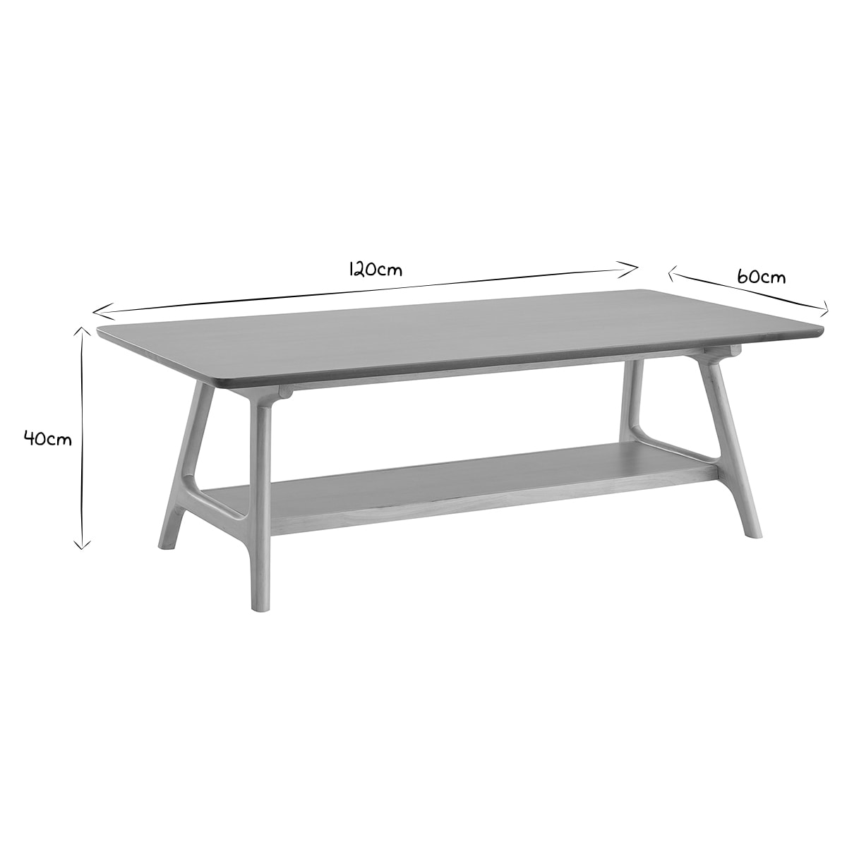 Table basse rectangulaire scandinave finition chêne L120 cm BAKAR