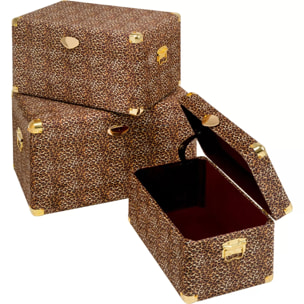 Coffres Wild Animal léopard set de 3 Kare Design