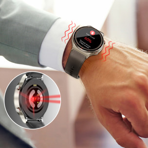 Smartwatch G08 con ECG di grado medico. Misuratore di ossigeno nel sangue, apnea notturna. 10 modalità sportive.