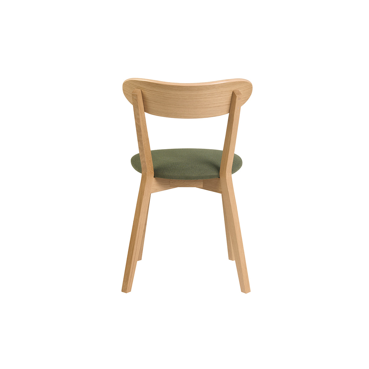 Chaises vintage en bois clair chêne et tissu effet velours texturé vert kaki (lot de 2) DOVE