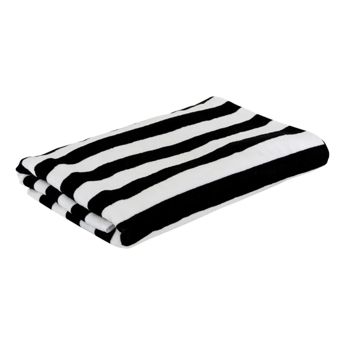 Drap de bain The palm resort 90x180cm noir et blanc en coton