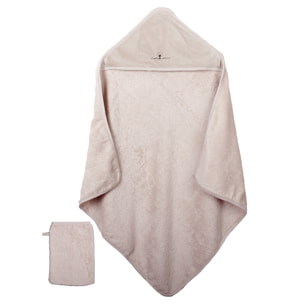 Cape de bain et gant Coton bio-Beige