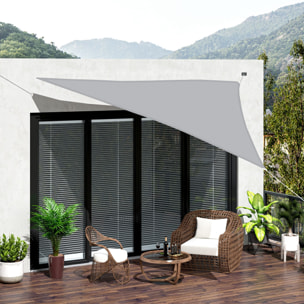 Toldo Vela Triangular Protección UV de Poliéster 5x5x5m Gris