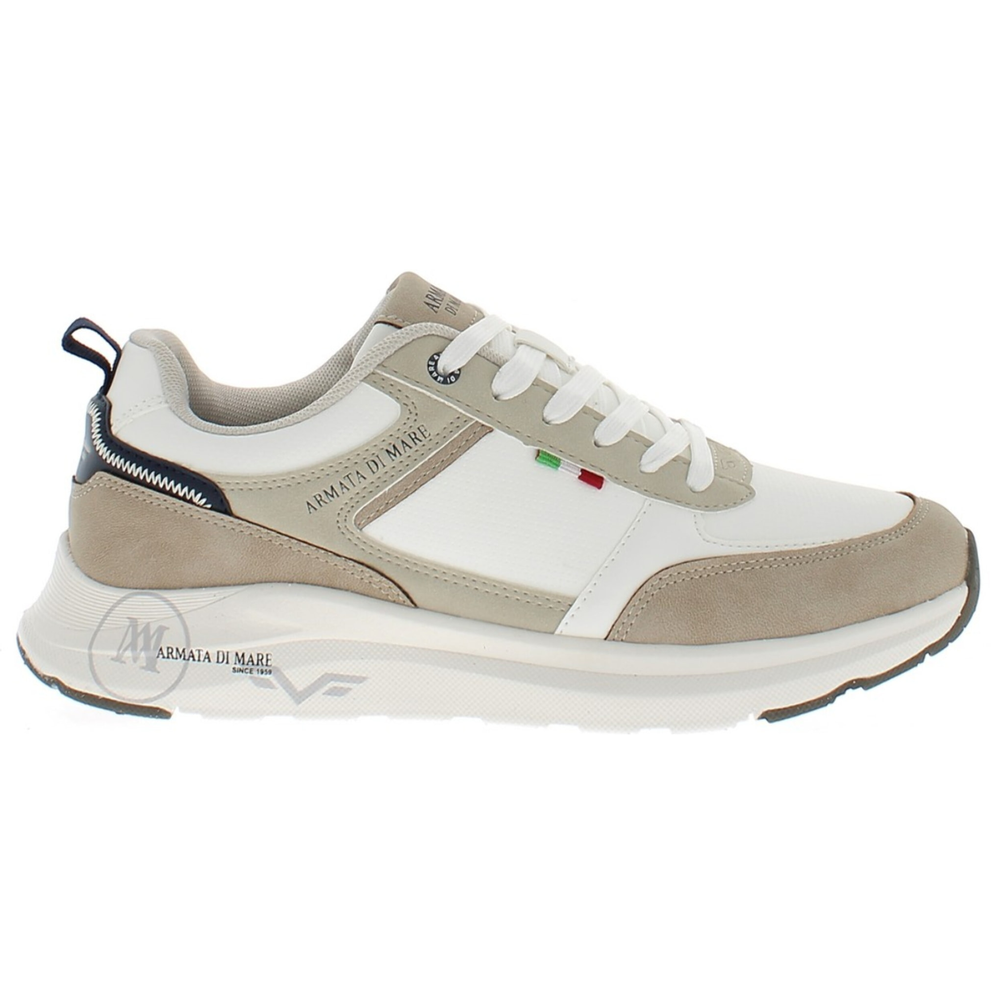 Armata di Mare Scarpe Uomo Sneakers Casual Stringate con Soletta Rimovibile in Memory Foam AMU S25N721 Light Beige
