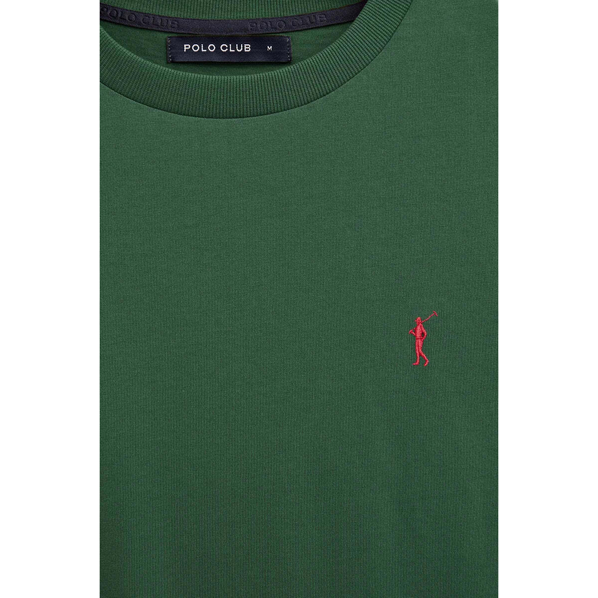 Camiseta verde botella de manga corta y bordado Rigby Go