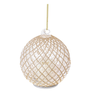 Sfera Rete con Candela Led - Pezzi 6 - Colore Dorato - 10x10Hx10cm - Bianchi Dino