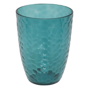 Verre à eau martelé "Estiva" bleu