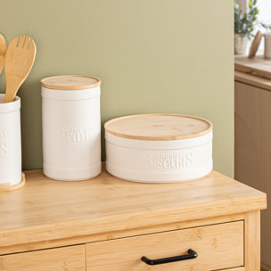Boîte à farine "Naturéo" en céramique blanc