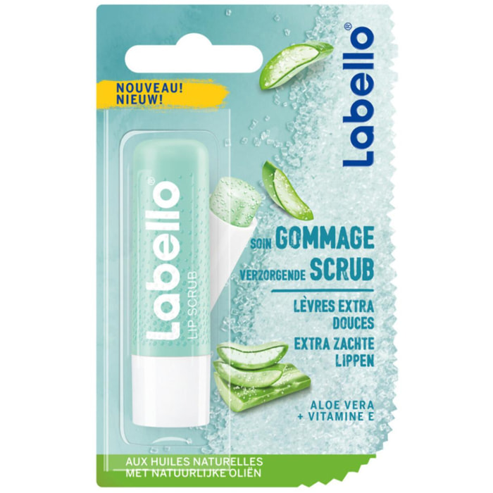 Pack de 6 - LABELLO - Sticks soin Gommage à lèvres hydratant LABELLO Aloe Vera 6X5,5 ml