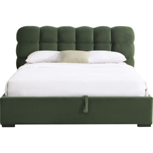 Lit coffre avec tête de lit en velours - LOLA