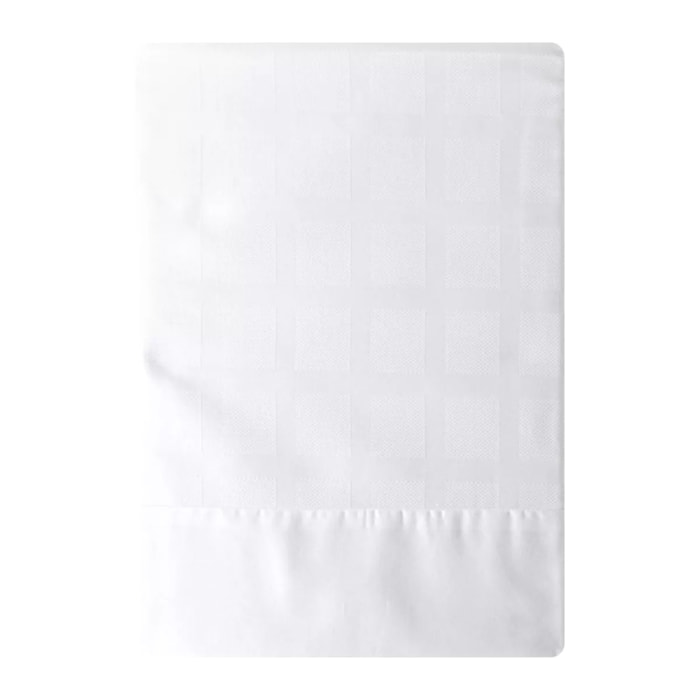 Drap plat satin de coton motif jacquard blanc Allegria neige