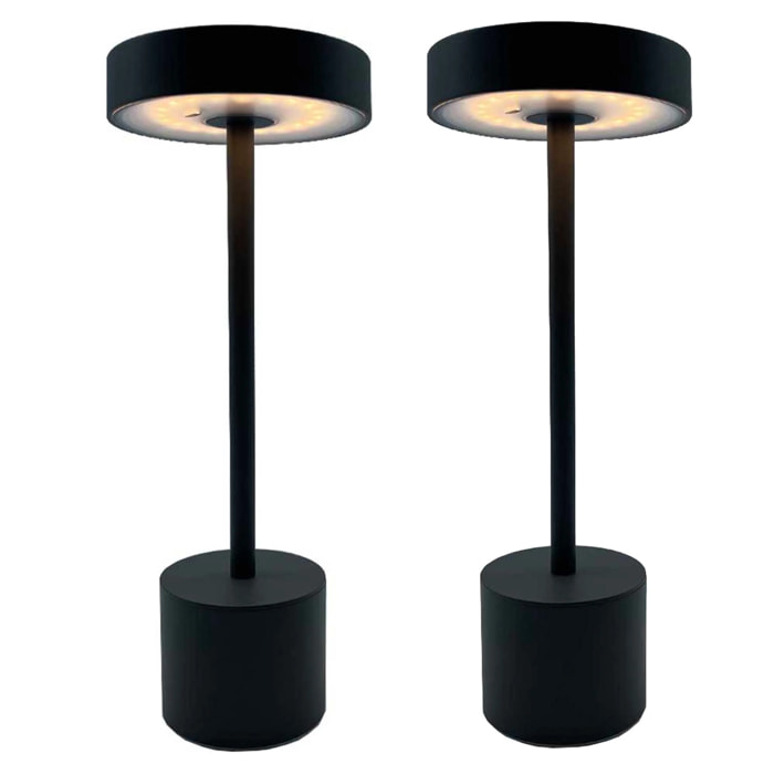 2 Lampe de table sans fil ROBY H30CM