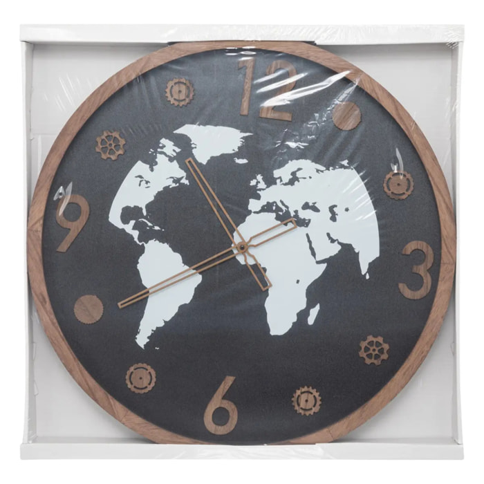 Horloge "Loeline" - verre et bois - D65 cm