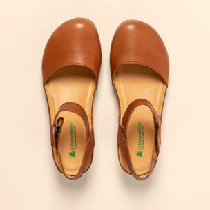 Sandalia de cuña N5850 SOFT NAPPA CUERO / PICUAL color Cuero