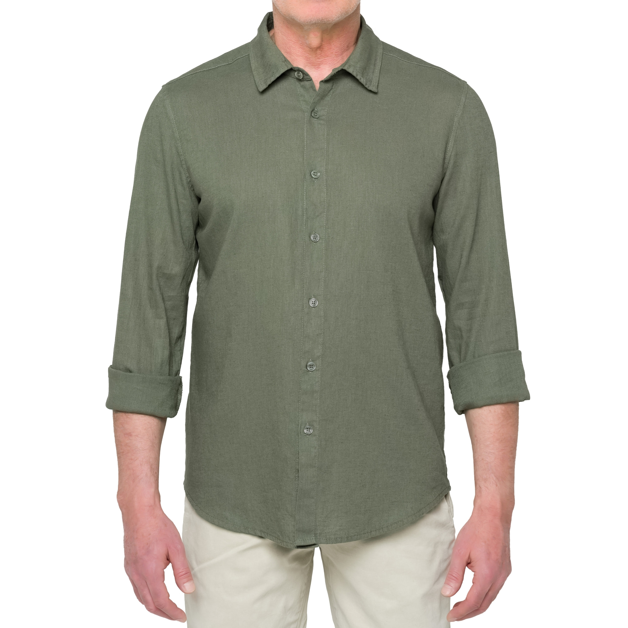 Camicia in lino Hot Buttered Saunders Militarygreen