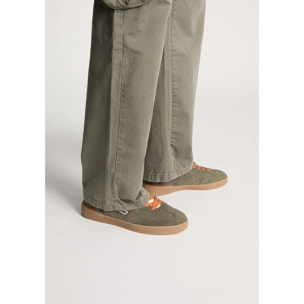 Zapatillas Deportivas de Hombre de Piel Con Forro Técnico Rebel Basic Flag Verde