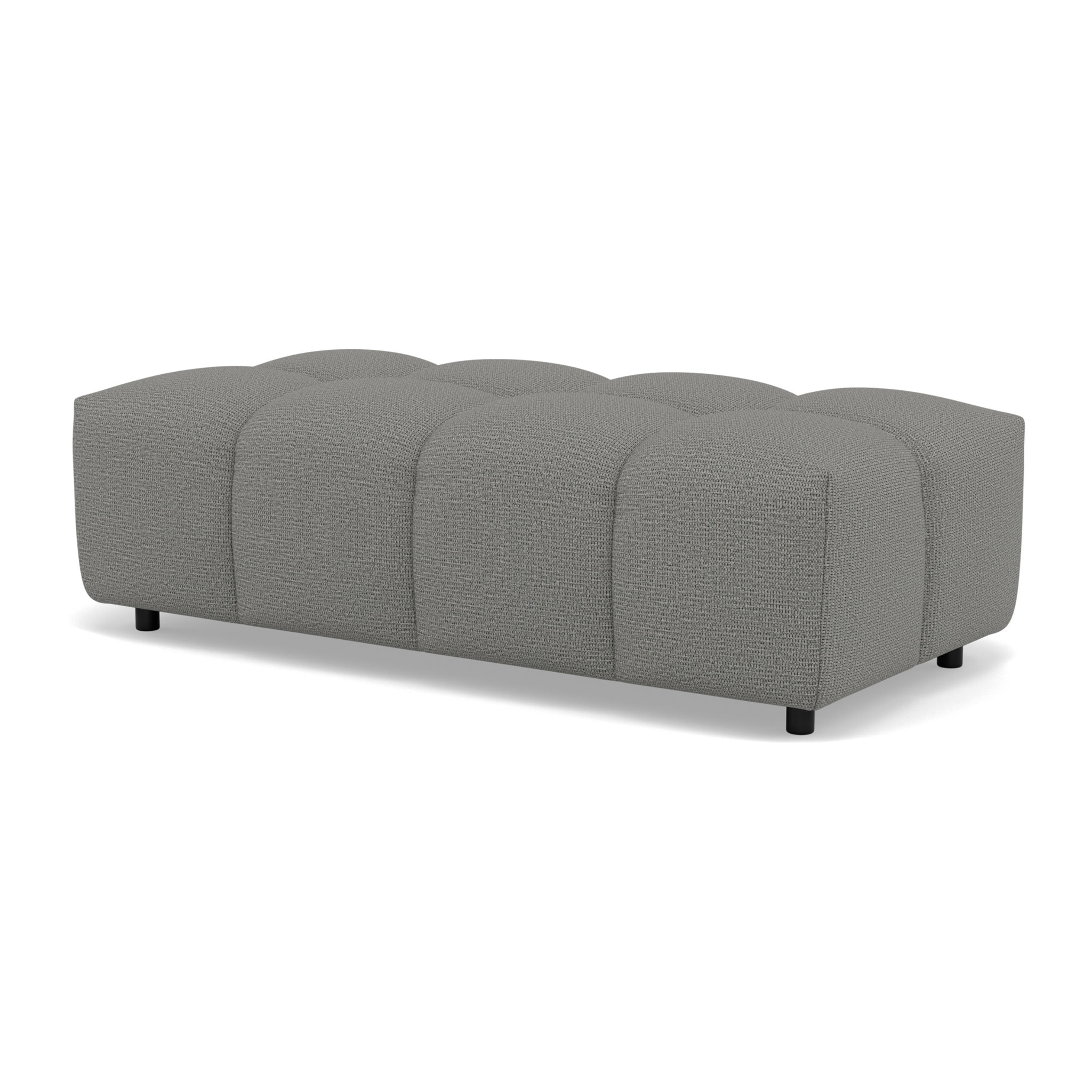 Adelaide - canapé d'angle réversible 4 places avec pouf d'appoint en tissu texturé - Gris