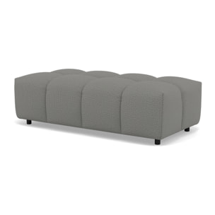 Adelaide - canapé d'angle réversible 4 places avec pouf d'appoint en tissu texturé - Gris