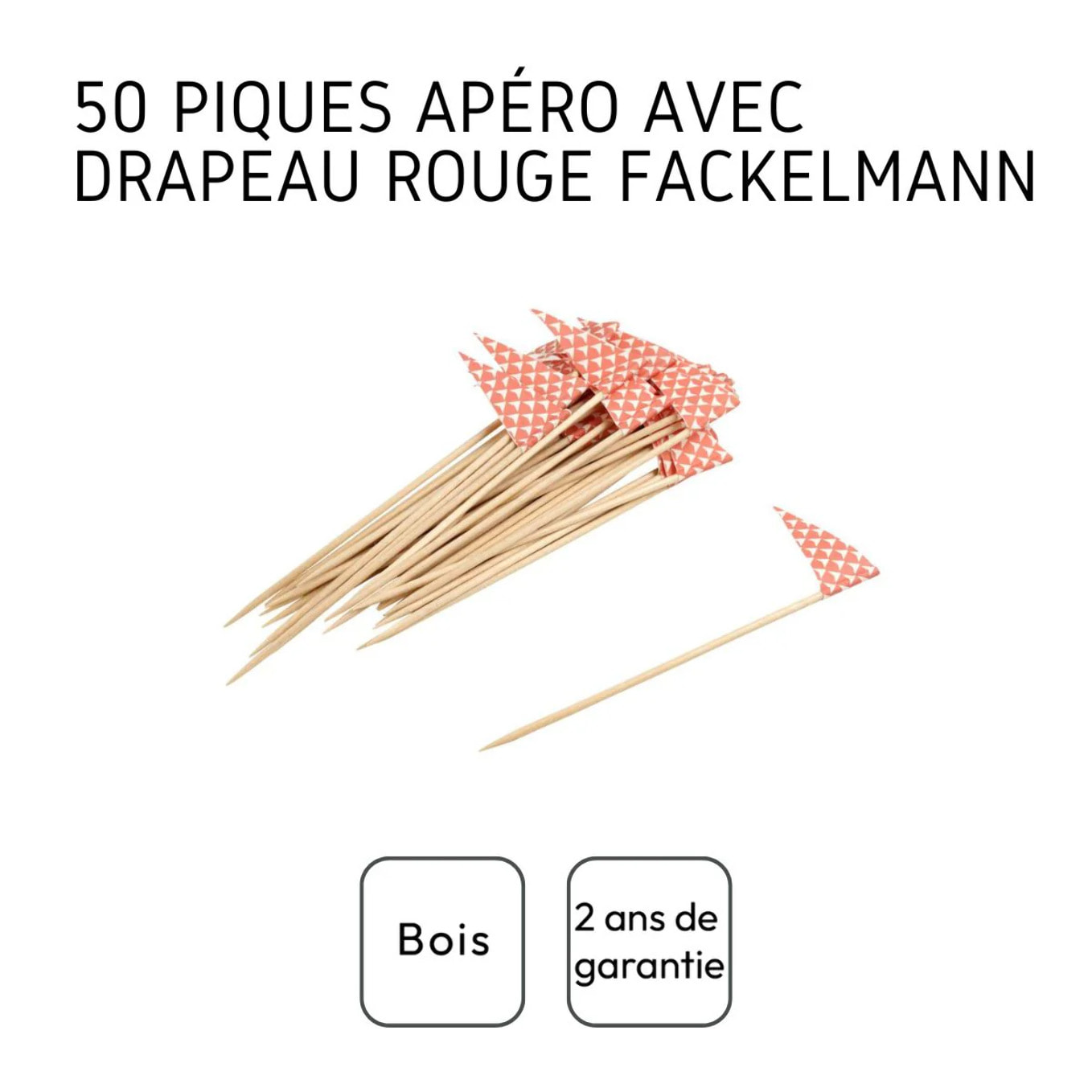 Piques à cocktail en bois 50 pcs Fackelmann Nature