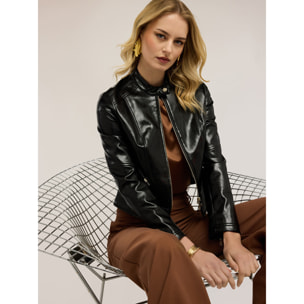 Motivi - Chaqueta con cremallera y cuello mao - Negro