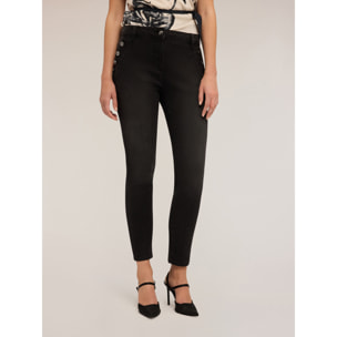 Motivi - Jeans skinny con bottoni - Nero