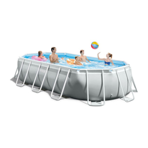 Intex Piscina Prisma Frame ovale con Pompa Filtro, Scaletta e Teli, 503x274x122 cm