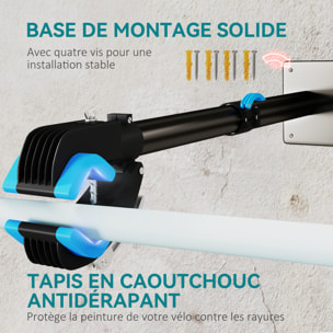 Support de réparation de vélo mural réglable en hauteur pince rotative 360°