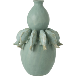 J-Line Vase Poisson - céramique - vert - large