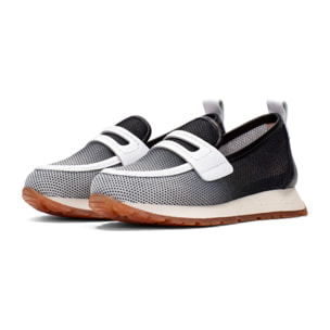 Mocasin Sport Kansas Negro blanco 3,5 cm