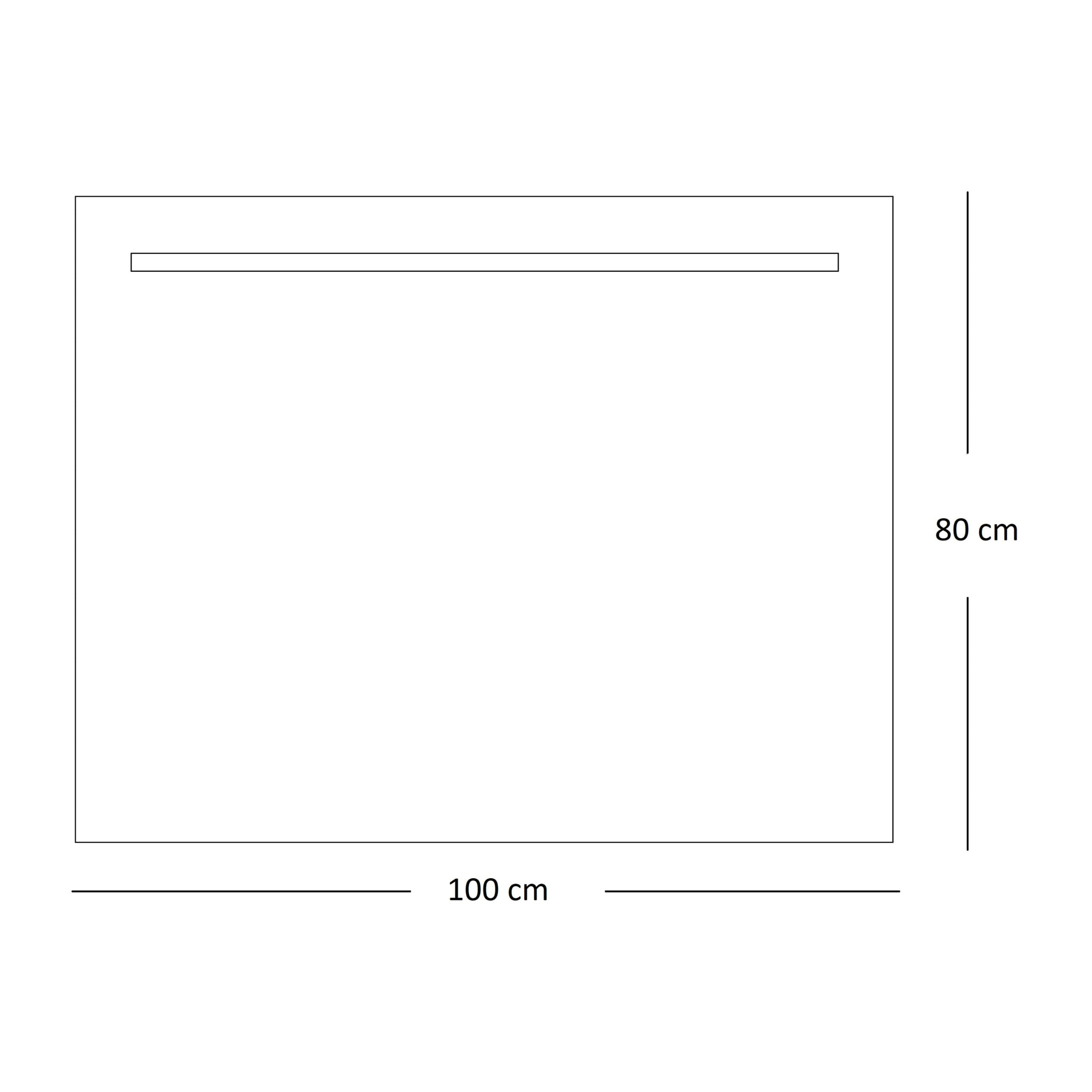 Miroir de salle de bain lumiére led horizontal Alday, 100x80cm