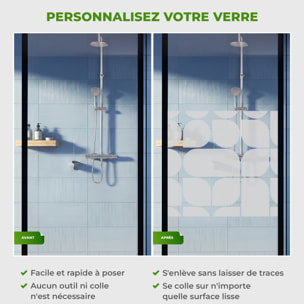 Film Fenêtre Anti Regard Occultant - DESIGN - Stickers Autocollant Brise-Vue pour Vitre & Porte de Douche