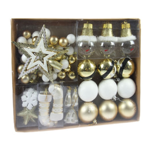 Coffret de 71 boules de noël or