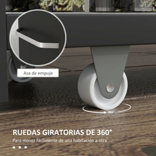 Carrito Auxiliar con Ruedas de 3 Niveles, Carrito de Cocina Estrecho con 3 Estantes, Tablero y Asa, para Comedor, Salón, Baño, 48x15x80 cm, Negro