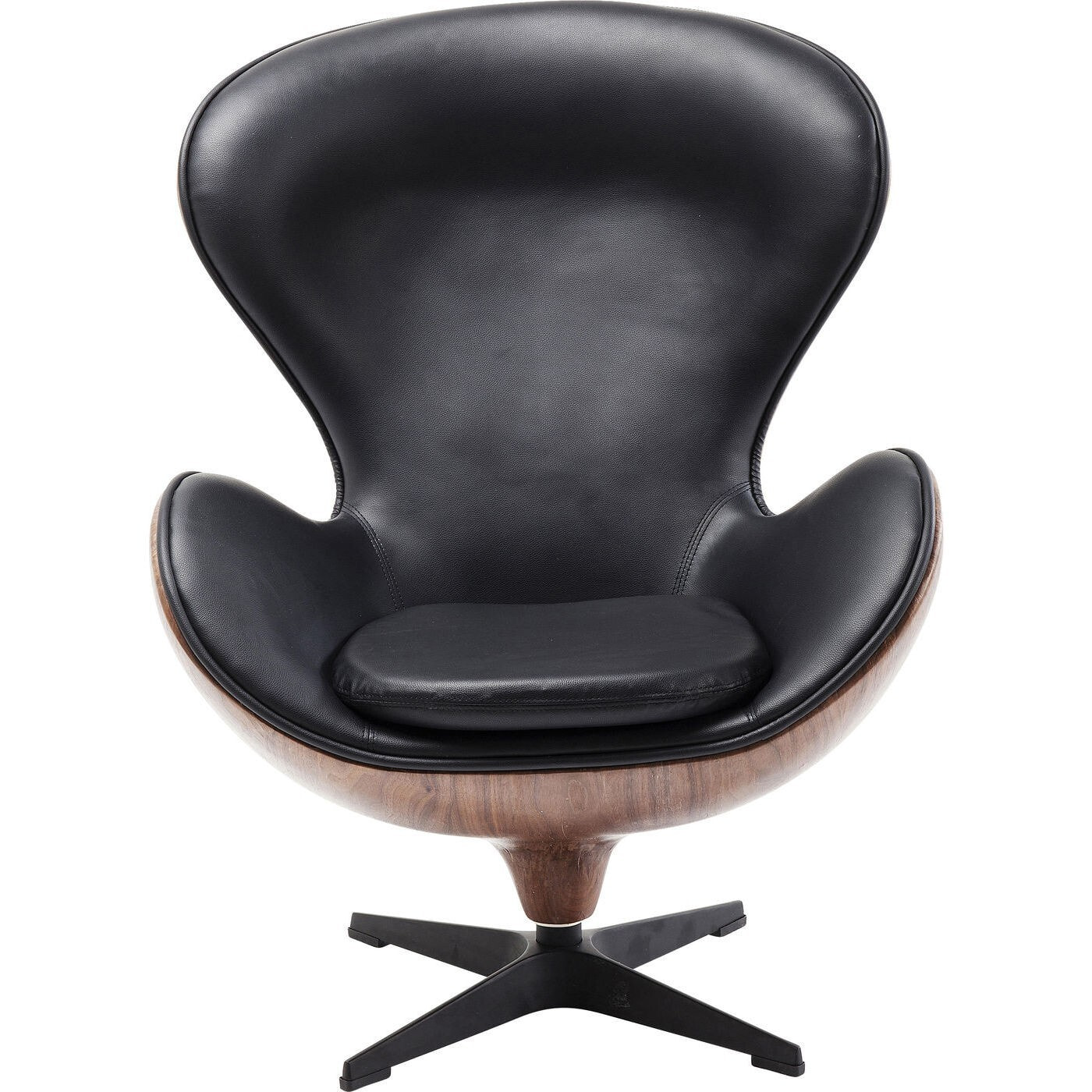 Fauteuil pivotant Lounge noyer Kare Design