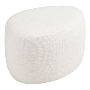 Hilo - Pouf in chenille bianco panna 55x40x39 cm