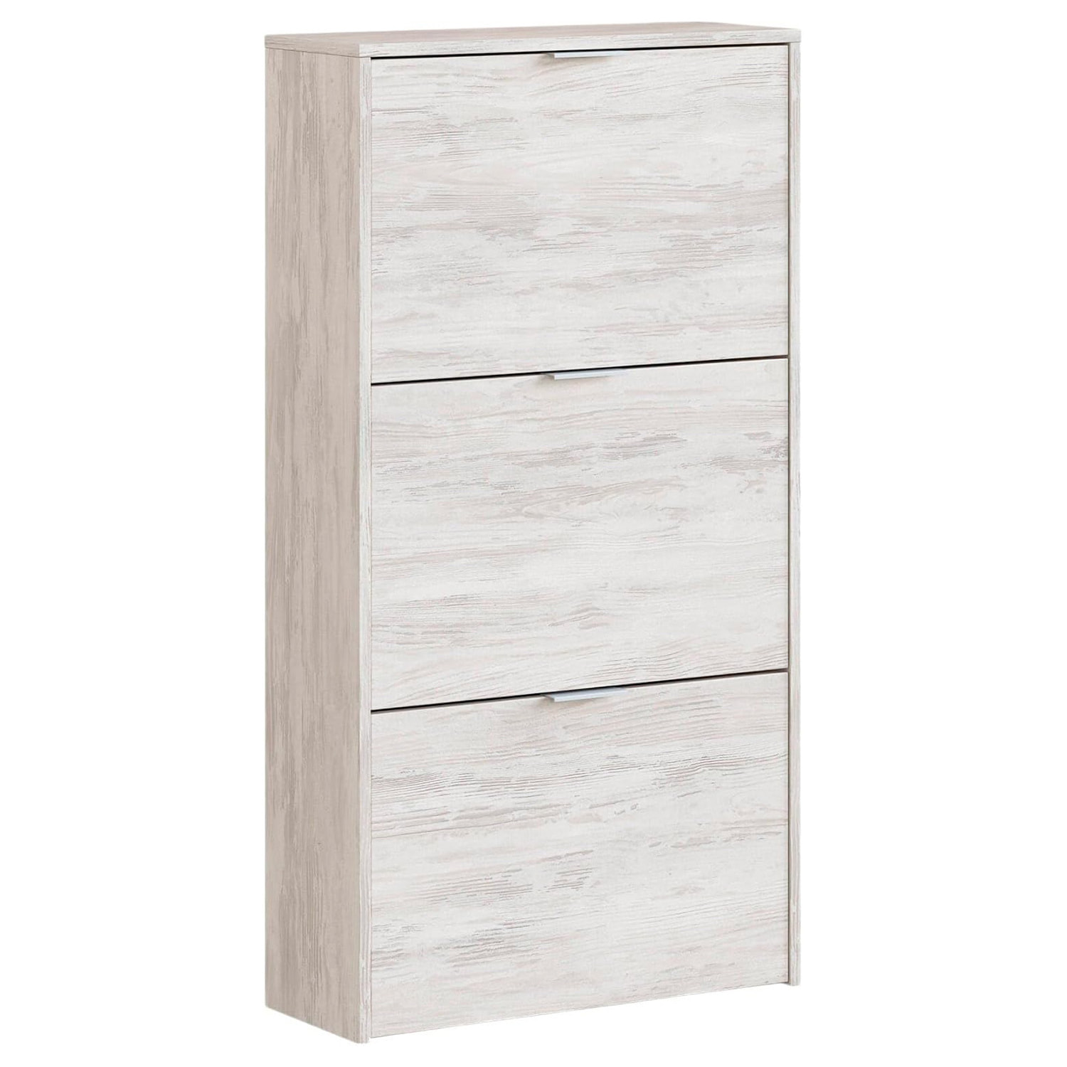 Scarpiera A Ribalta Salvaspazio 3 Ante E 6 Ripiani Mobile Portascarpe Fino A 20 Paia Di Scarpe Ingresso Corridoio 113 x 60 x 22 Cm Rovere Bianco