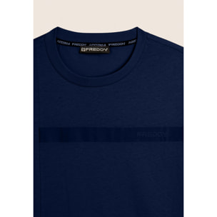 T-shirt in jersey con stampa logo tono su tono