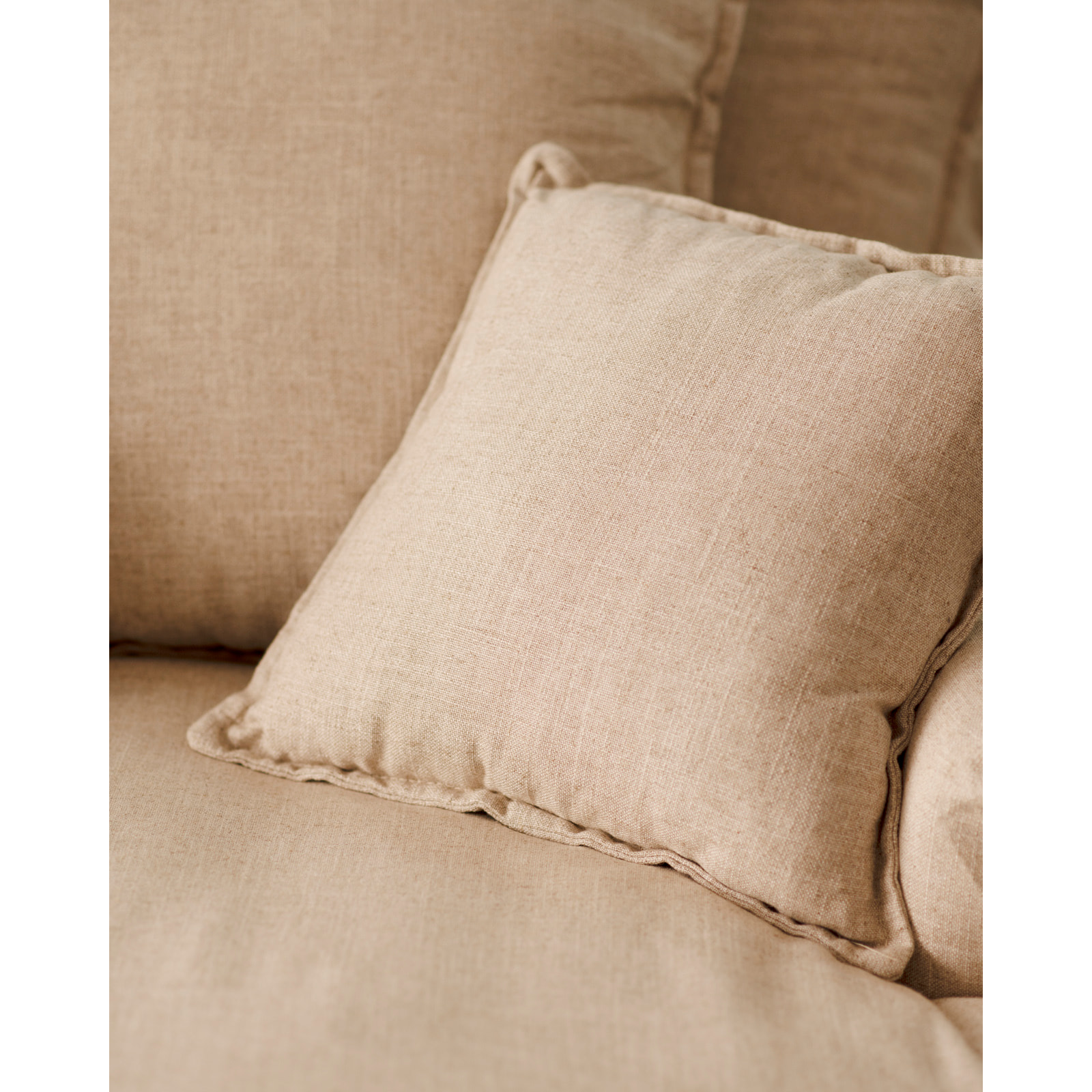 Fauteuil en coton et lin couleur beige de 115x170cm Hauteur: 73 Longueur: 170 Largeur: 115