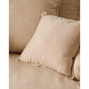 Fauteuil en coton et lin couleur beige de 115x170cm Hauteur: 73 Longueur: 170 Largeur: 115