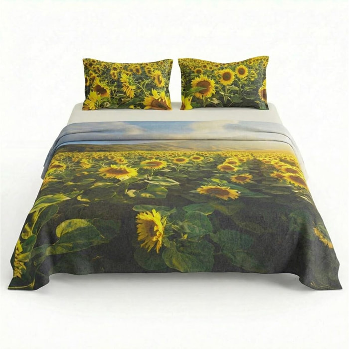 Set completo letto matrimoniale 100% cotone, 180x200 cm, con Stampa Digitale di Alta Qualità, Intrecci