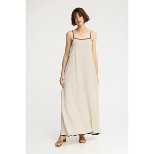 Vestito con bretelle ecrù dal fit ampio Polo Club