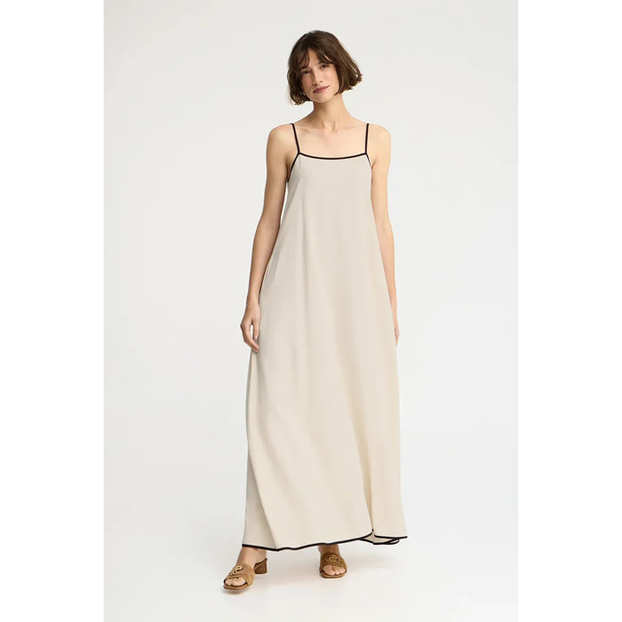 Vestito con bretelle ecrù dal fit ampio Polo Club